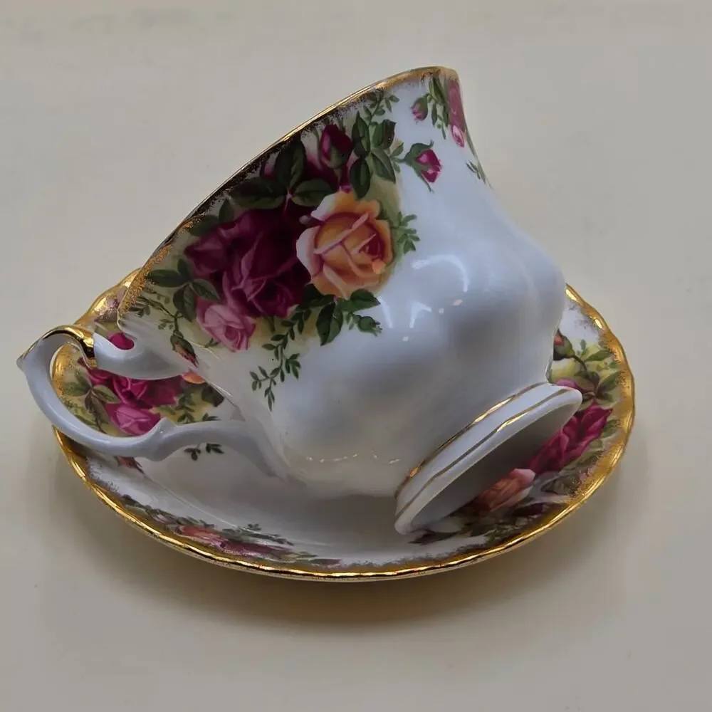 Royal Albert Old Country Roses Demitasse Cup & Saucer Set Espresso England Small